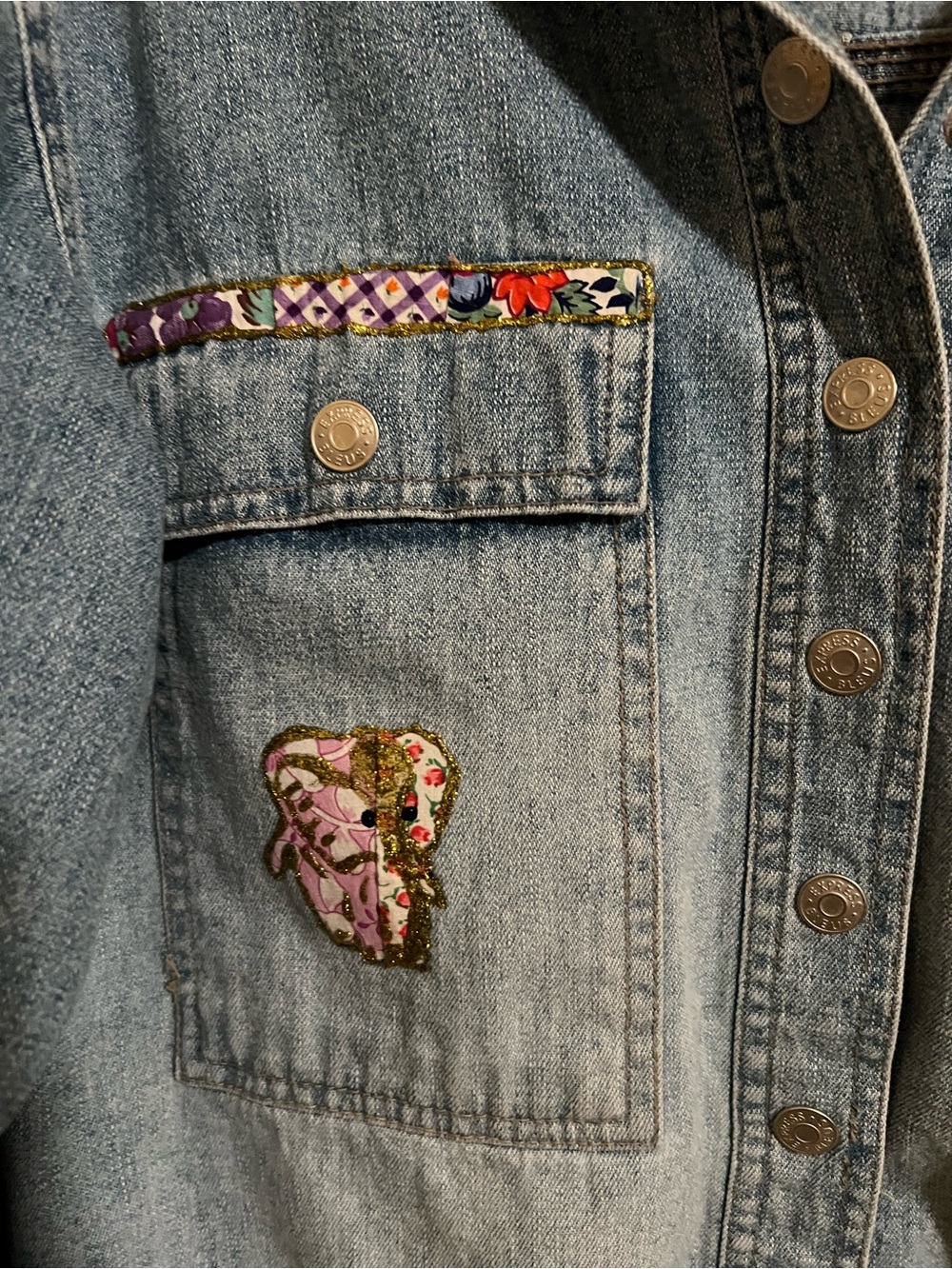 EUC vintage Express Bleus light denim jean jacket. Size M - Picture 4 of 9